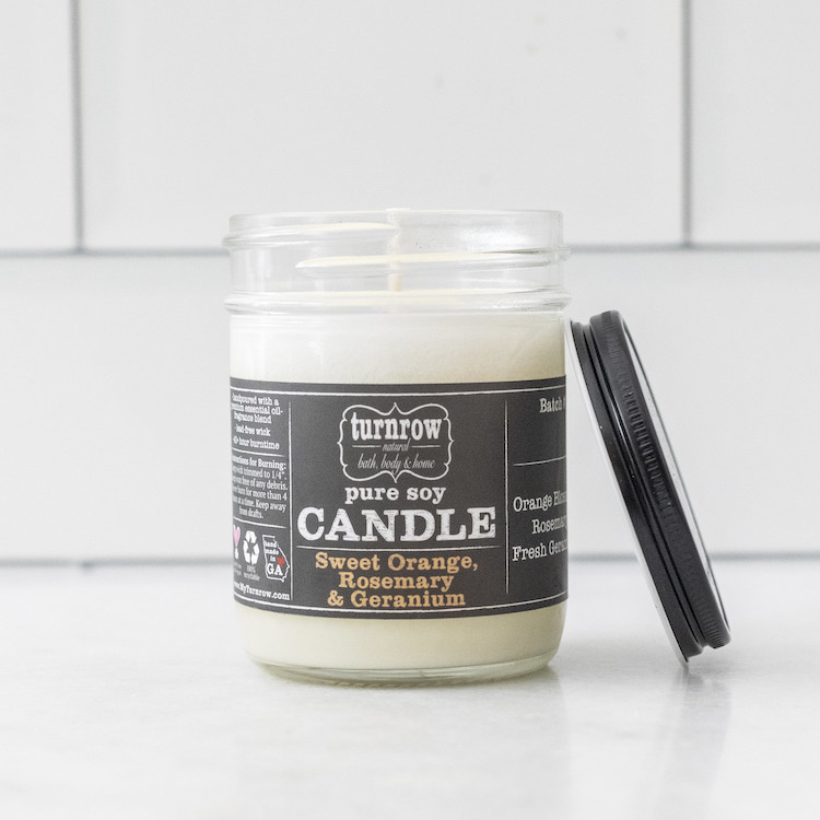 Picture of Turnrow sweet orange, rosemary & geranium candle